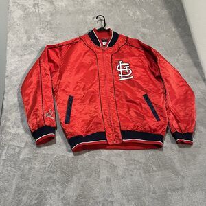St Louis Cardinals Satin Bomber Jacket Mens XL Red G-III MLB Full Zip Coat